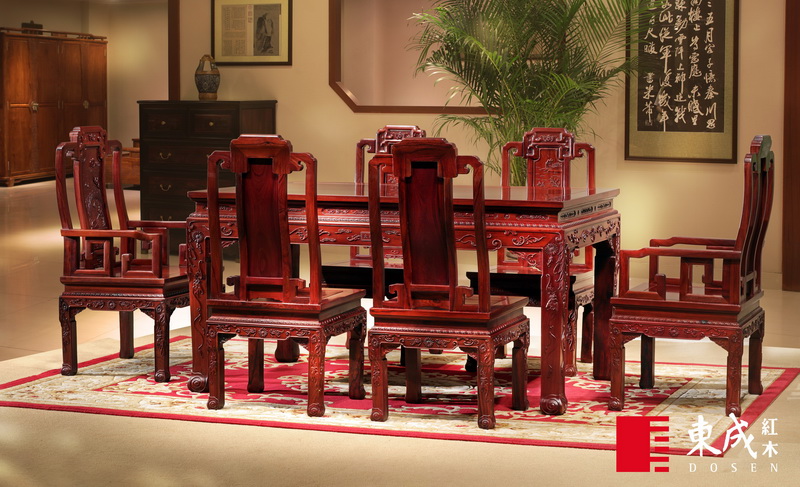 東成紅木如意寶座餐臺(tái)
